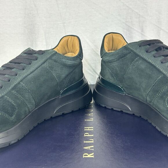 Ralph Lauren Purple Label Ethan II Calfskin Green Suede Sneakers Men’s Sz 10.5D main image 6